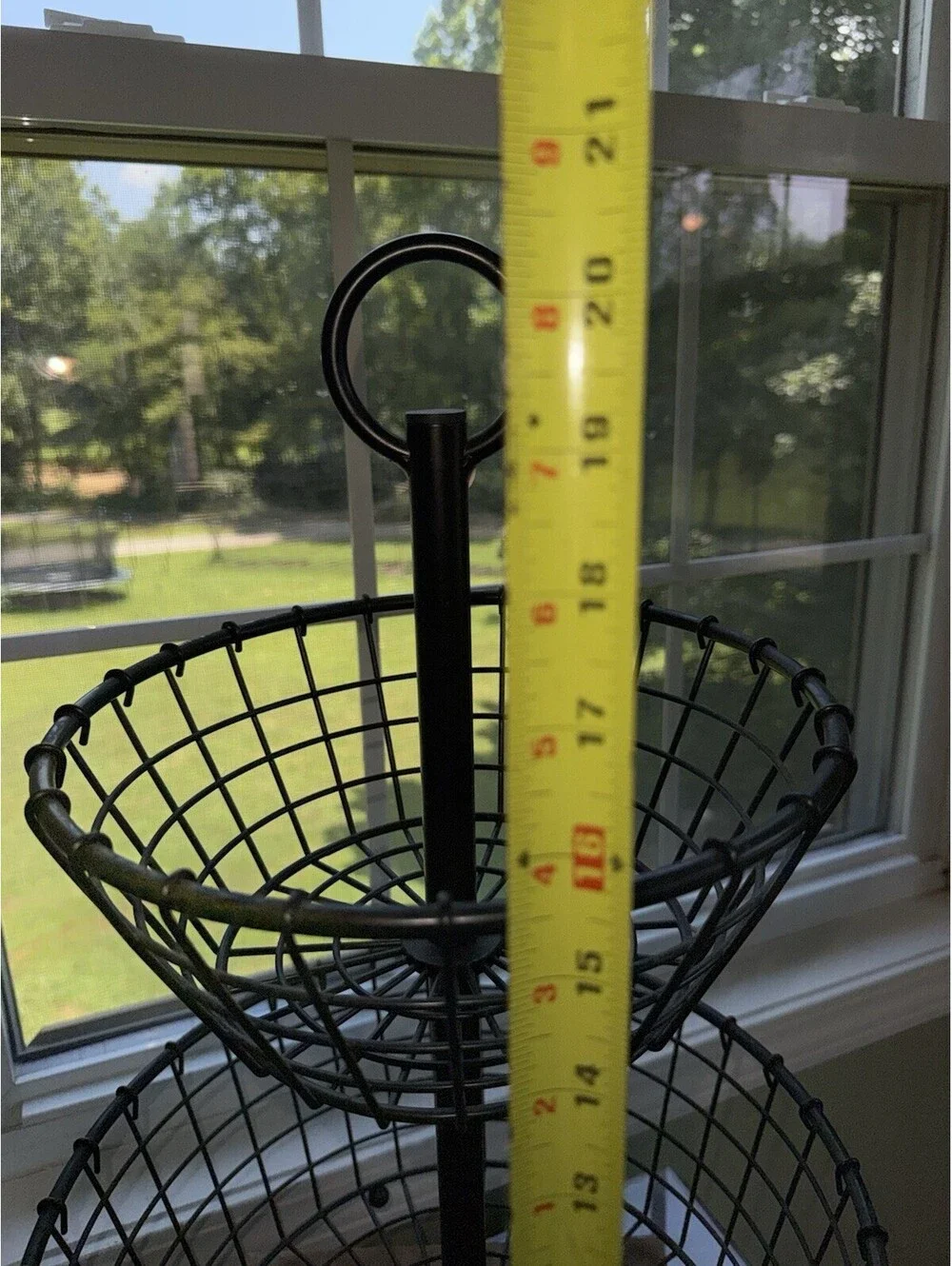 Farmhouse black metal Wire 2 Tier Fruit Basket, tiered tray, country,centerpiece
